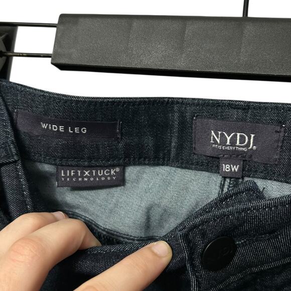 NYDJ Teresa Wide Leg Ankle Jeans NWT Women's Sz 18W Dark Rinse High Rise Chic - Picture 6 of 8